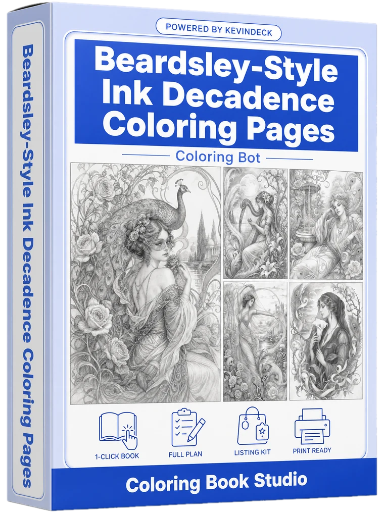 Decadent, the beardsley-style ink decadence coloring pages studio