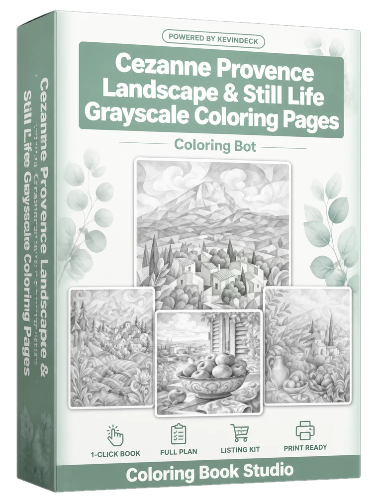 Structured, the cezanne provence landscape & still life grayscale coloring pages studio