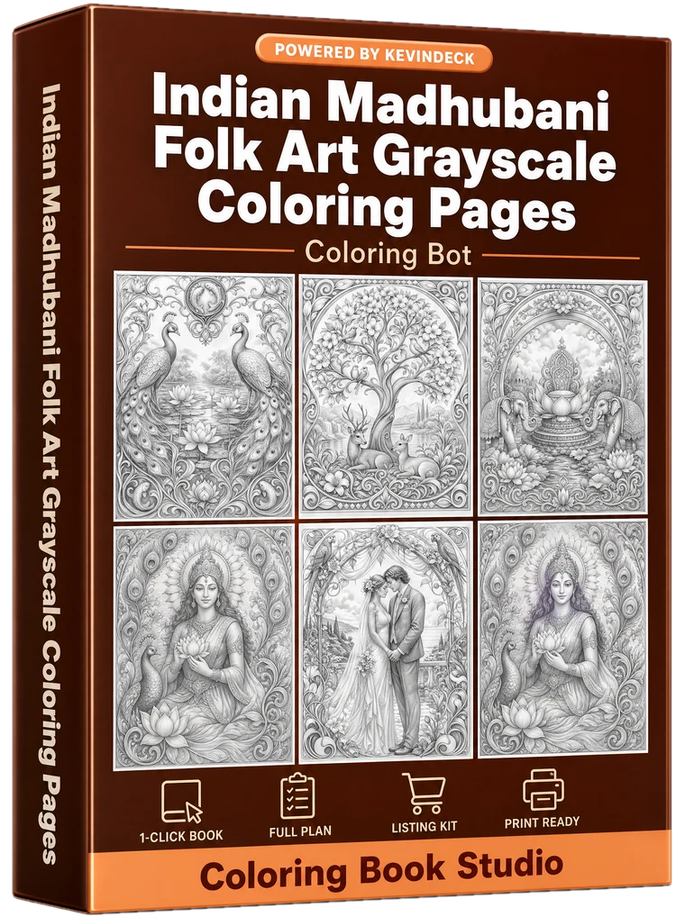 Vibrant, the indian madhubani folk art grayscale coloring pages studio